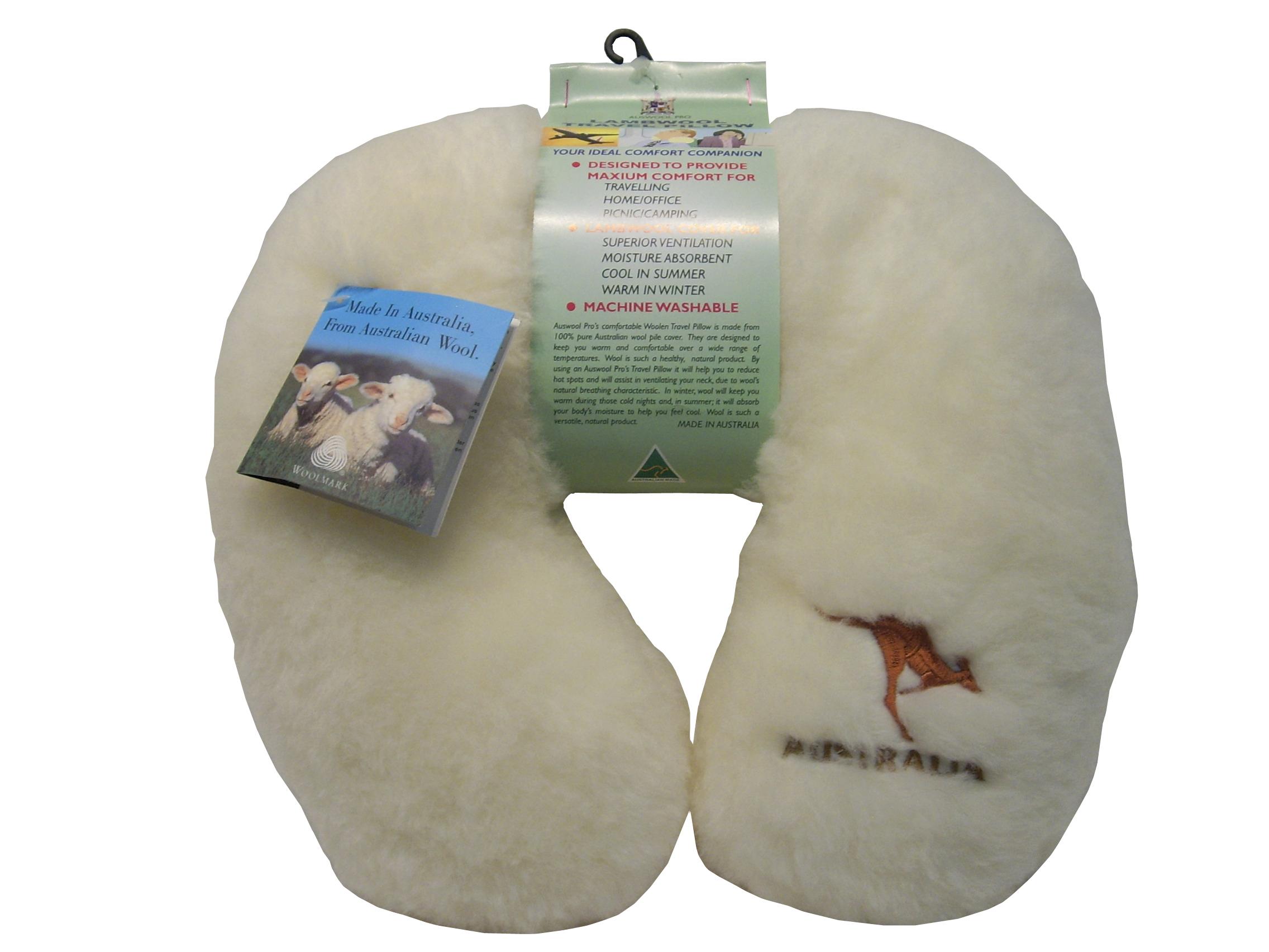 Auswool Pro Lambs Wool Neck Pillow